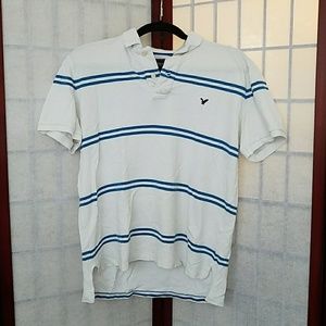American Eagle blue and white polo. Size M.